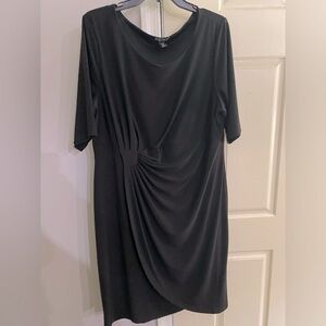 Black midi dress with medium sleeves